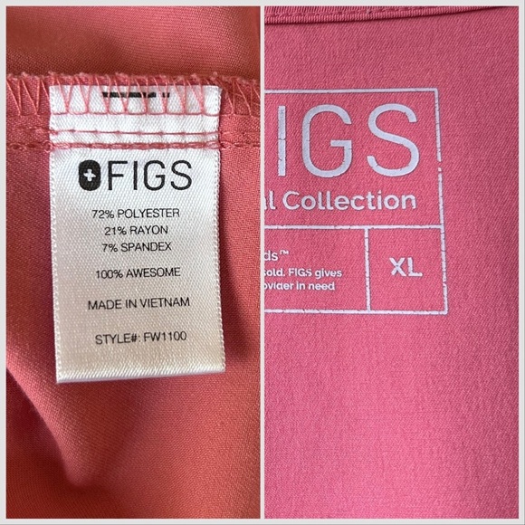 FIGS Neon Pink Casma Top and Zamora Jogger Scrubs XL/XXLT - Picture 15 of 16